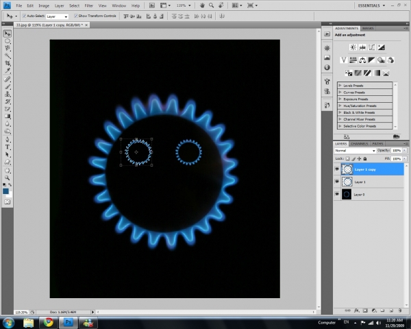 Creation of gas burner_4b1244e494974: Step 1